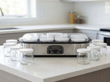 Stainless Steel Home Yogurt Maker with 8 Glass Jars, 1400mL Capacity, Adjustable 20-55&degC Temperature V1341-ZY-9M496W9L-SILVER