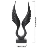1Pc Angel Wing Ornament Black Synthetic Resin for Living Room Table Decor V1369-AZ3-W-18461