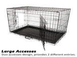 Wire Dog Cage Foldable Crate Kennel 48in with Tray Cushion Mat Combo V274-PET-WCCU48-BE