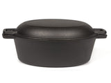 26cm 2-in-1 Cast Iron Dutch Oven & Skillet Set Pre-Seasoned Dual-Use Pot with Lid Fry Pan, Durable & V324-TSD-DUALPOT26CM