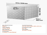 Trailer Tongue Box, 838 x 483 x 457 mm Aluminum Trailer Tongue Tool Box, Heavy Duty Storage V952-TCGJX33X19X1G70EW001V0