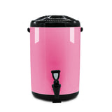 SOGA 10L Stainless Steel Insulated Milk Tea Barrel Hot and Cold Beverage Dispenser Container with VICDISPENSER10LPNK