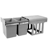 Cefito Pull Out Bin Kitchen Double Basket 2X15L Grey POT-BIN-15L-SET