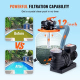 Sand Filter Above Ground with 285W Pool Pump 10,000 L/H Flow 6-Way Valve V952-MGYCSLBYCTFDG4UYPV3