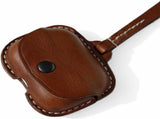 Leather Case Cover Earbud Case Strap String Compatible with Wireless Charging Case Brown V1258-DP02-F-565