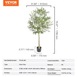 Artificial Olive Tree, 15.2cm Tall Faux Plant, Secure PE Material & Anti-Tip Tilt Protection V952-RZS6FTGLS000VAJSMV0