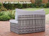 Gardeon 2 PCS Outdoor Sofa Set Rattan Modular Chair Garden Patio Furniture Grey ODF-SOFA-RCHAIRX2-GE