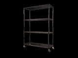 Modular Wire Storage 90x35cm Steel Shelving Black With Wheels For Garage Warehouse Or Kitchen V63-841151