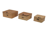3 Pcs Hand Woven Storage Box Stationery Snacks Jewelry Storage Woven Basket with Lid for Home V1294-YM0901-3115250090311