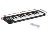 Alpha 25-Key MIDI Keyboard Controller Portable USB Laptop Black EK-MID25-BK