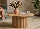 Luxe Ribbed Round Coffee Table Wooden V264-TAB-723C-NTR-NA-1