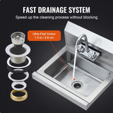 VEVOR 17"x12.8" Commercial Hand Wash Sink Wall Mount Basin Stainless Steel NSF V952-SYXSPWDSB1410KV62V0