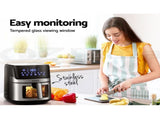 Devanti Air Fryer 6.5L LCD Fryers Clear Window AF-K-J-NA5ST-BK-SS