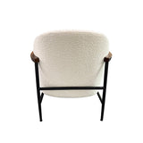 Denmark Arm Chair Polyester Fabric Upholstery Wooden Structure Solid Foam Black Metal Legs V43-AC-DNMRK-WH