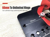 35mm Hinge Boring Jig Locator Aluminum Alloy Drilling Guide with Adjustable Depth and Offset for V1341-ZY-LZU6W5SH-RED
