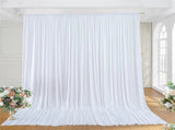 Large 33 m White Wedding Backdrop Curtains for Baby Shower and Birthday Decor V767-ZJJ69-WT-V1