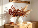 Modern Ribbed Pumpkin Vase, Decorative Fluted Ceramic Vase, Fall Floral Arrangement Centerpiece, V1192-AZ-W-24683