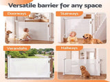 Keezi Retractable Gate Baby Gate Pet Safety Fence Extends up to 140cm White SG-140X86-WH