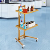 VEVOR 2 Tiers Stainless Steel Lab Carts with 2 Trays & 4 Silent Wheels Golden V952-SYSTCECKFYS4QES24V0