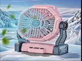 PINK 2-in-1 Portable Fan & Light, Quiet & Cool for Outdoor Use V1232-BXSFS002