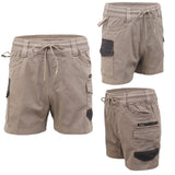 Mens Cargo Cotton Work Shorts 10 Pockets Tradies Utility Pants Workwear Trousers, Khaki, 32 V474-739031