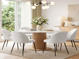 Artiss Dining Chairs Set of 6 Sherpa Boucle White MO-DIN-KJC150-VEL-WHX6
