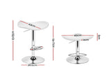 Artiss 2x Bar Stools Leather Gas Lift Chair White BA-TW-NEWT1001-WHX2