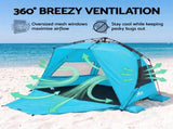 Weisshorn Beach Tent 3-4 Person Pop Up Sun Shade UPF 50 Automatic Outdoor Blue TENT-C-BEA-4-BL