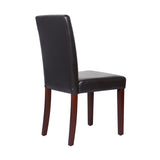 2x Wooden Frame Brown Leatherette Dining Chairs with Solid Pine Legs V43-DC-MON-BRN