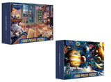 2 PCS 1000 Piece Jigsaw Puzzle for Adults Animal & Landscape Art Design, Stress Relief Brain Game V888-ELOSUNG50178