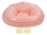 Inflatable Chair PVC Wave Strip Pattern Ergonomic Desig Minimalism Inflatable Beanbag Chair Pink V1294-YM0901-3116240034712