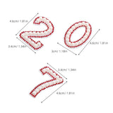 DIY Red Rhinestone Patches 2027 Theme Iron on Appliques 10Sets V1369-AZ3-W-21689