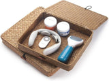 2 Pack Seagrass Storage Boxes with Lids, Natural Woven Wicker Shelf Baskets Stackable Rectangular V1237-ZY00B088R37XWZ
