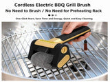 Bristle-Free Motorized BBQ Grill Brush, 350RPM Cordless Rechargeable Electric Grill Cleaner with LED V1243-V1188-GOLD-001