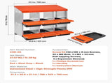 2 Tiers Chicken Nesting Boxes, 6 Compartments, Metal Egg Laying Boxes with Protective Collection V952-JSCDX3045INC4B35A002V0