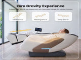 Livemor Prestige 4D Dual Mechanism Massage Chair, Full Body Zero Gravity Recliner with Extended SL FBMC-2GEAR-WHGY