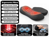 Ergonomic Memory Foam Neck and Shoulder Massage Pillow with Vibration, Infrared Heat, and Airbag V1341-ZY-3RMWNT5H-GREY