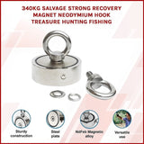 340Kg Salvage Strong Recovery Magnet Neodymium Hook Treasure Hunting Fishing V63-824961