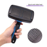 3 Pack Blue 17*10cm Self-Cleaning Pet Slicker Brush with 60 Degree Curved Pins - One-Click Hair V888-ELOSUNG56205-1
