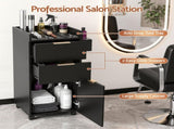 Artiss Professional Salon Station Rolling Cart, Hair Styling Beauty Cabinet with 2 Drawers, Large FUR-AD-SAL-03-BK