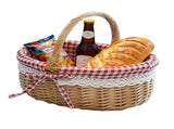 Wicker Picnic Basket with Handles and Linen Cloth Lining, Empty Baskets for Gifts, Woven Easter V1189-WXFWAL-20260319-00964