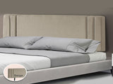 Linen Fabric King Bed Deluxe Headboard Bedhead - Beige V63-821563