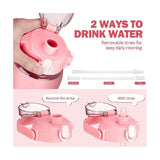 64Oz Glass Water Bottles with Straw, Glass Bottle with Silicone Sleeve and Time Marker, for Gym Home V1192-AZ-W-23214
