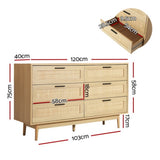 Artiss 6 Chest of Drawers - BRIONY Oak FURNI-E-RAT-CDR-6D-WD-AB