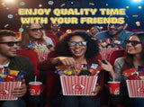 6 Pack Movie Night Gifts Baskets Plastic Popcorn Box Containers with Bags and Bows for Holiday Lover V1259-DP01-A-5636