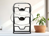 Three-layer Pot Lid Rack Kitchen Countertop Organizer for Cutting Board-Black V1161-600459