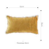 SOGA 35cm Throw Pillow Turmeric Yellow Aesthetic Chenille Texture for Home Decor FRENCHCUSHION314