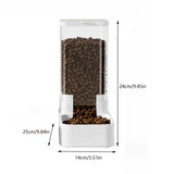 Automatic Cat Feeder and Water Dispenser Set, 3.3L Gravity Pet Food Feeder and Waterer with Bowls, V1369-AZ3-W-24227