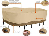 Patio Table & Chair Cover with Umbrella Hole Water-Resistant Outdoor Furniture Cover for V1107-CS-HWZYZ