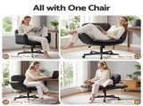 Artiss Criss Cross Chair with Wheels & Adjustable Armrests, Ergonomic Cross Legged Office Desk Chair OCHAIR-L-2018-BK